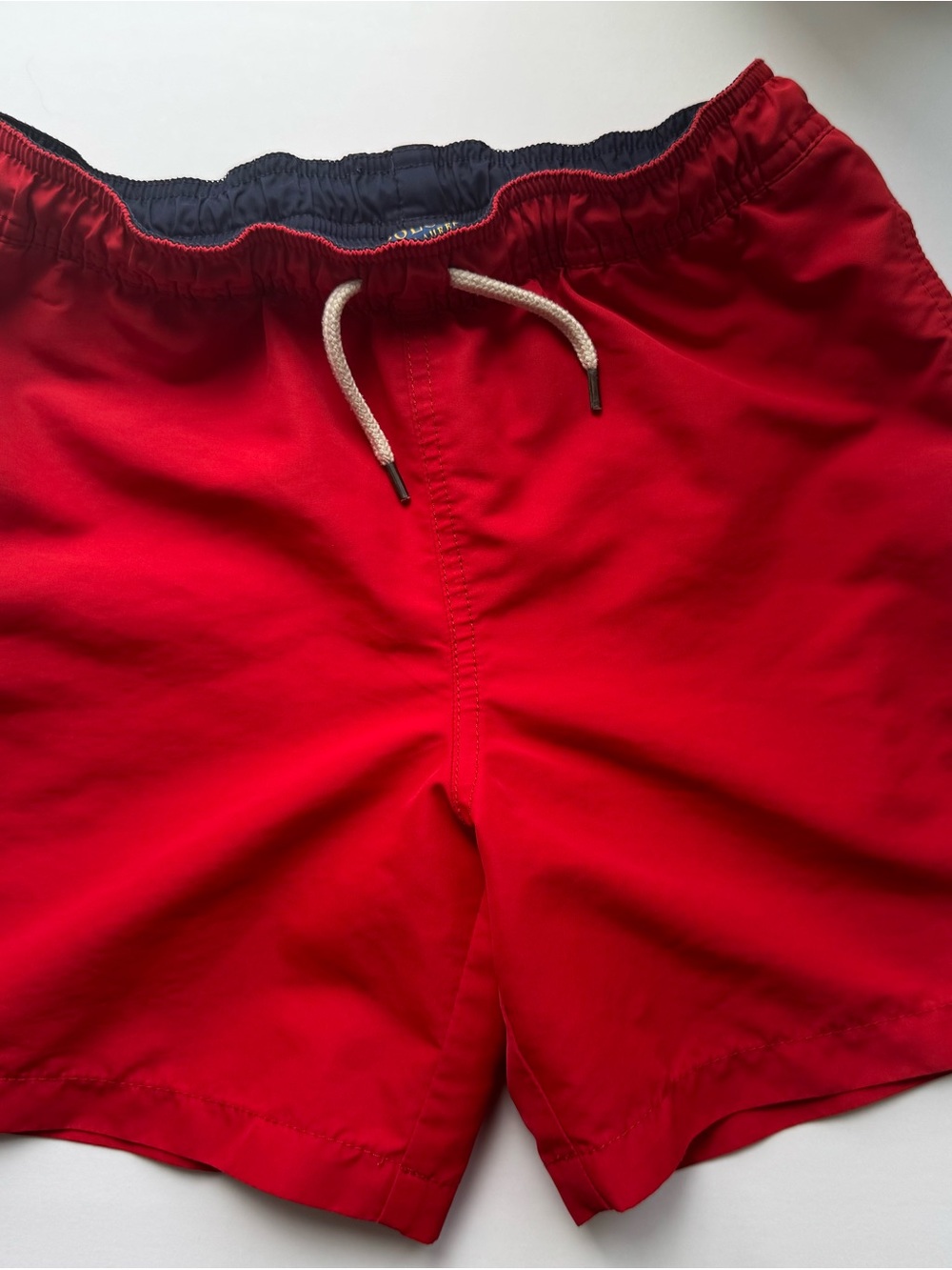 Polo by Ralph Lauren Boys M Bright Red Swim Trunks with Contrast Waistband